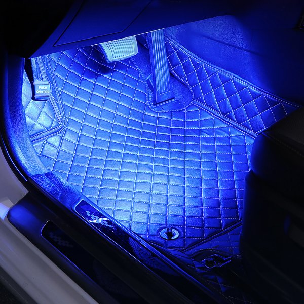 4Pcs Car Interior LED Atmosphere Light Car Charge Decorative Lamp DC 12V Blue Light - Image 3