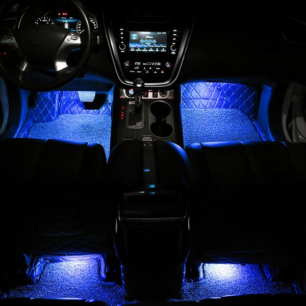 4Pcs Car Interior LED Atmosphere Light Car Charge Decorative Lamp DC 12V Blue Light - Image 5