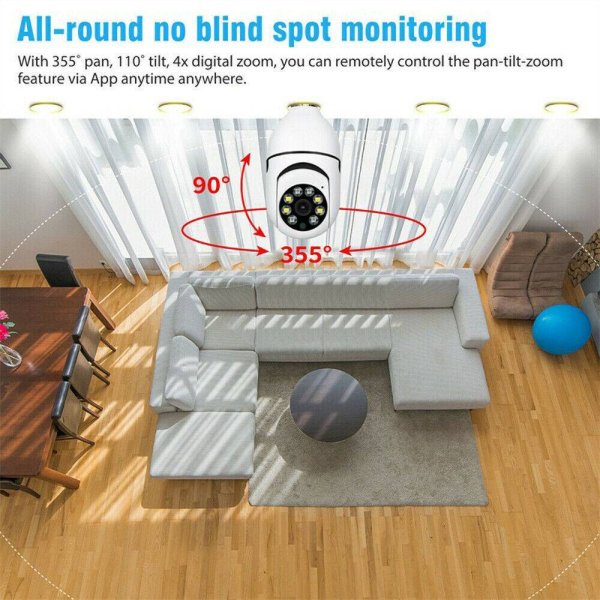 IR E27 Light Bulb Camera 1080P HD Wireless Wifi Smart Home Security Camera - Image 10