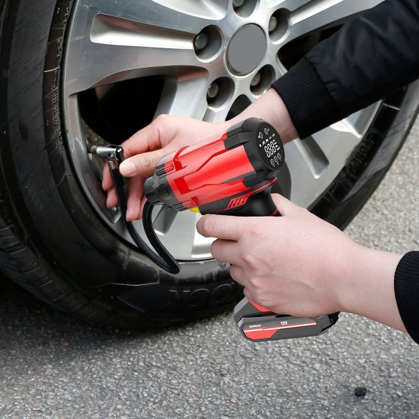 1Pc 150PSI Cordless Car Tire Inflator Rechargeable  2V Portable Electric Air Compressor With LED Light For Car Bike Motorcycle Ball - Image 8
