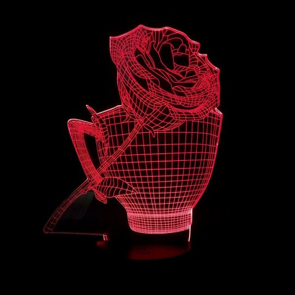 3D Rose Flower Night Light