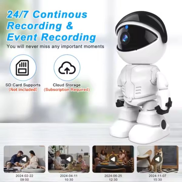 WESECUU Smart Robot WiFi IP Camera 1080P HD Baby Monitor & Home Security - Image 4