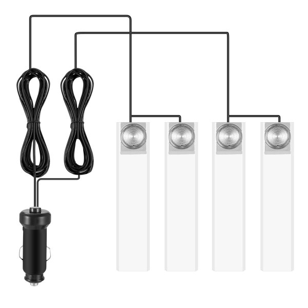 4Pcs Car Interior LED Atmosphere Light Car Charge Decorative Lamp DC 12V Blue Light - Image 7