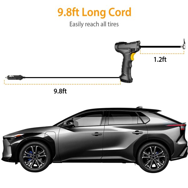 Portable Car Tire Inflator DC 12V Digital Car Air Compressor Electric Air Inflator With LED Light 150PSI - Image 9