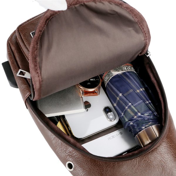 USB Portable Charging Chest Bag Messenger Bag - Image 4