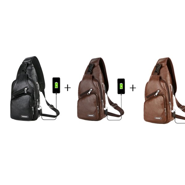 USB Portable Charging Chest Bag Messenger Bag - Image 7