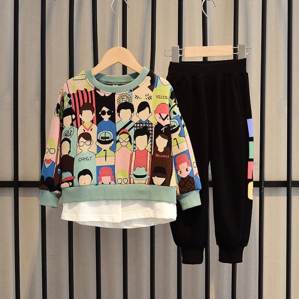 Children's Clothing Boy Autumn Clothing Suit Autumn New Style Korean Casual Cartoon Two-Piece Suit Spring And Autumn Models Big Kids Trend - Image 5