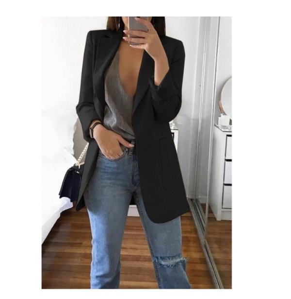 Lapel Slim Cardigan Temperament Blazer - Image 3