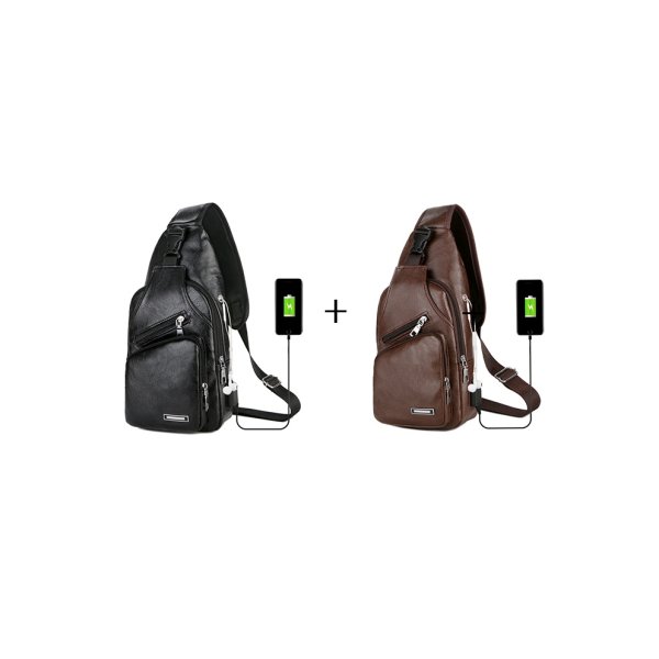 USB Portable Charging Chest Bag Messenger Bag - Image 8