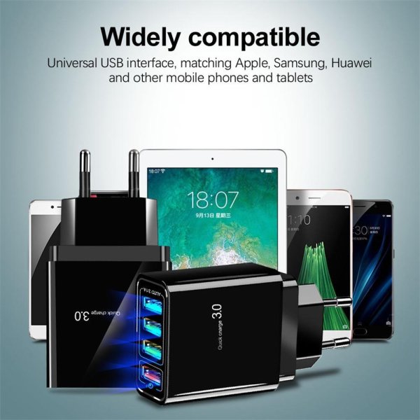 Illuminated 4USB Mobile Phone Charger 3A Charging Head - Image 10