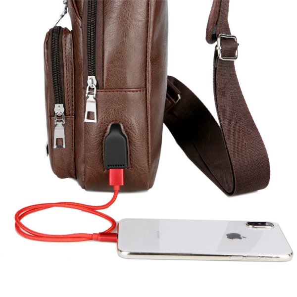 USB Portable Charging Chest Bag Messenger Bag - Image 3
