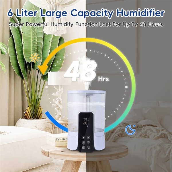 6L Large-capacity Humidifier Intelligent Timed Heating Spray UV Sterilization Intelligent Remote Control - Image 2