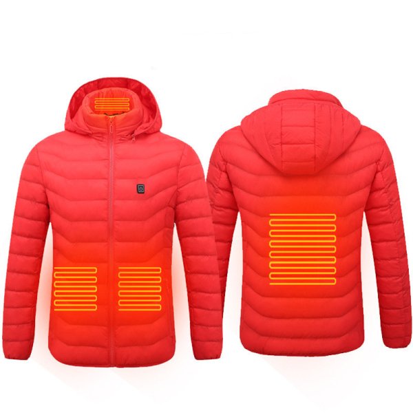 Men Heated Puffer Jacket Electric Heating Coat Insulated Hood Windbreaker - Image 10