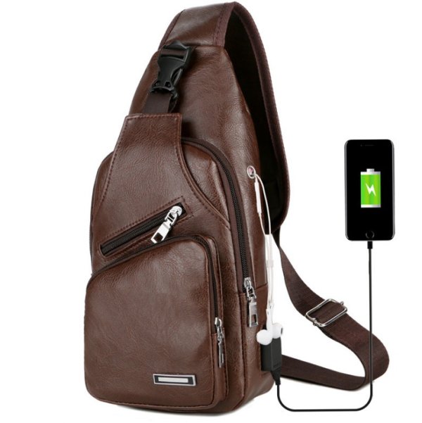 USB Portable Charging Chest Bag Messenger Bag - Image 9
