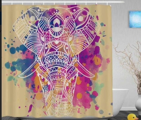 Art Design Graffiti Art Hip Hop African Girl with Black Hair Big Earring with Modern Building Shower Curtain for Bathroom Decor - Image 7