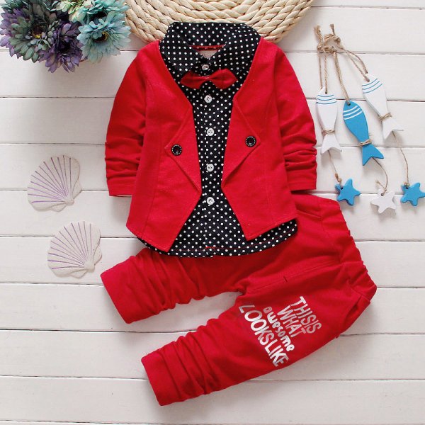 Children's Children's Suit Bow tie Sweater Small Trousers - Image 9