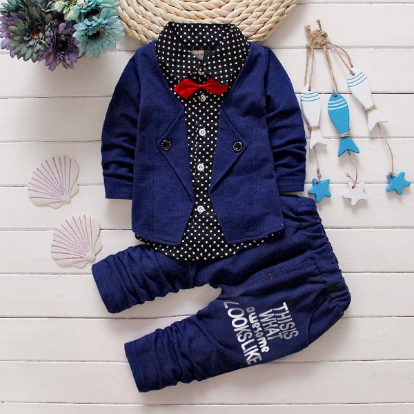 Children's Children's Suit Bow tie Sweater Small Trousers - Image 5