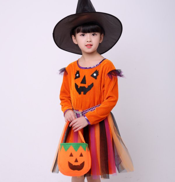 Children's Halloween costume girls pumpkin costume - Image 2