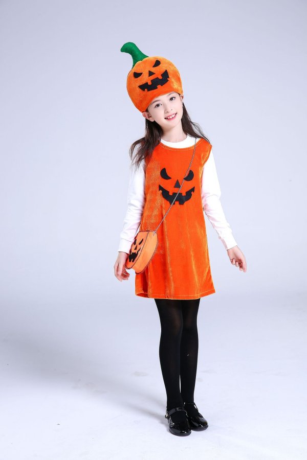 Children's Halloween costume girls pumpkin costume - Image 4
