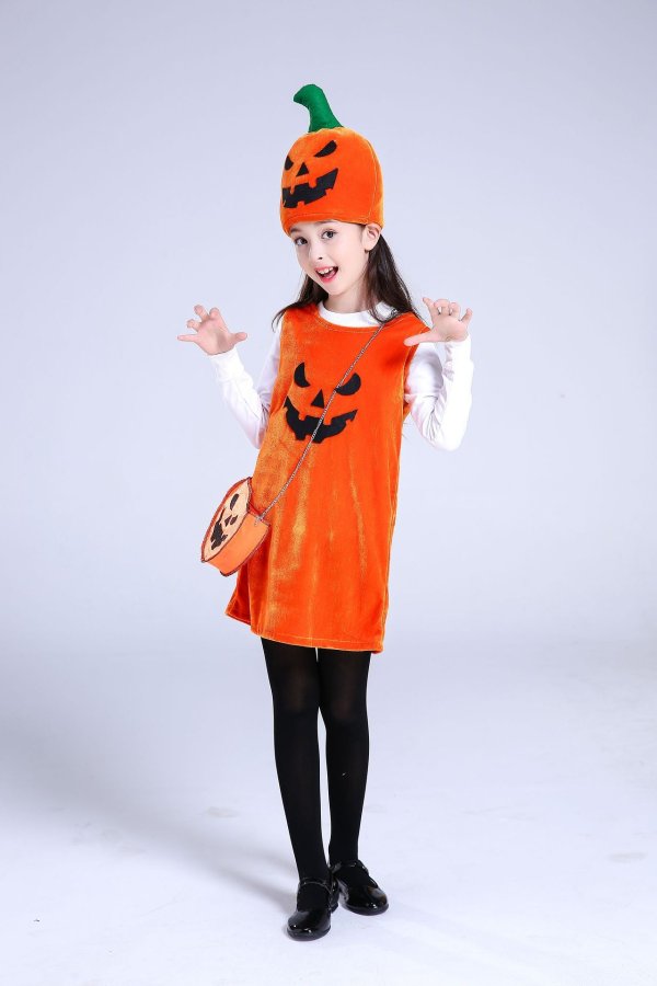 Children's Halloween costume girls pumpkin costume - Image 6