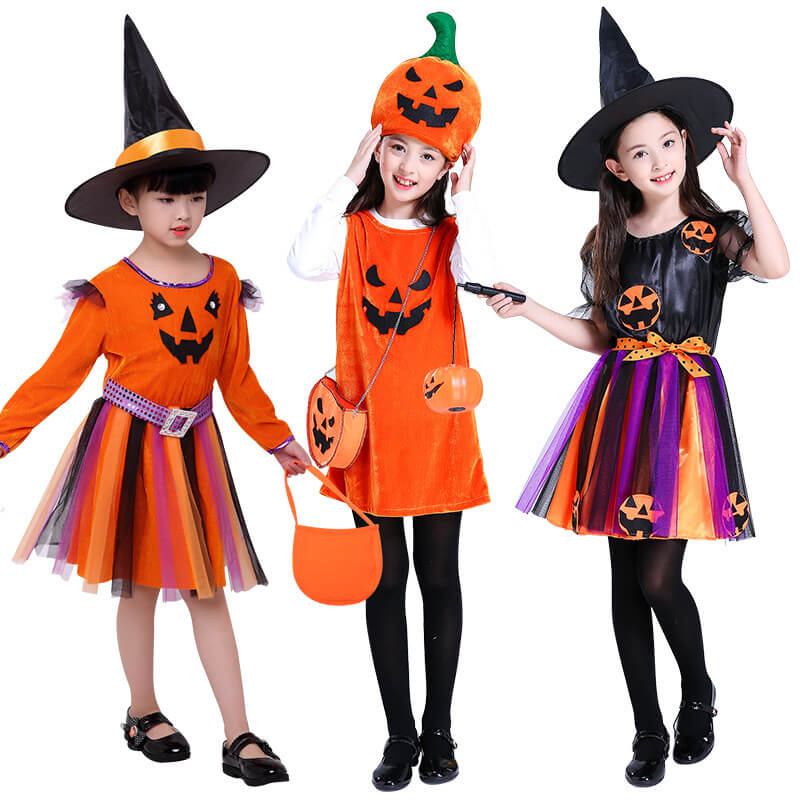 Children’s Halloween costume girls pumpkin costume