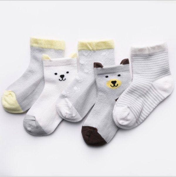 Children's Socks Pack of 5 Colors Breathable Summer Cotton Socks for Boys and Girls - Image 6