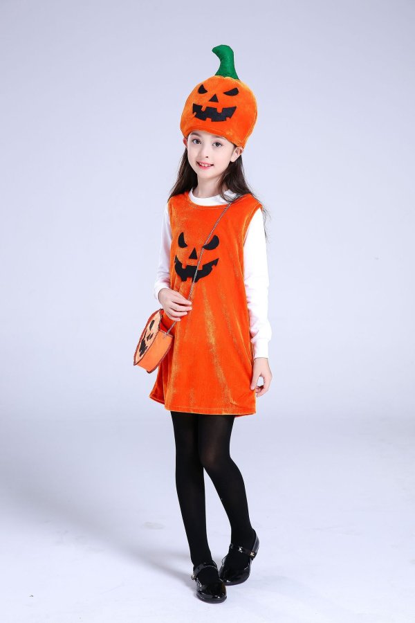 Children's Halloween costume girls pumpkin costume - Image 3