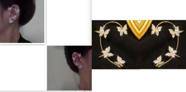 Fashion Earring Butterfly Ear Clip And Ear Hook Jewelry - Image 7