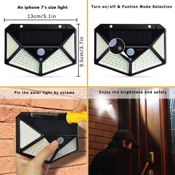 100LED solar wall light - Image 3
