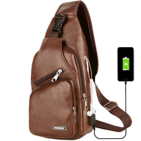 USB Portable Charging Chest Bag Messenger Bag - Image 10