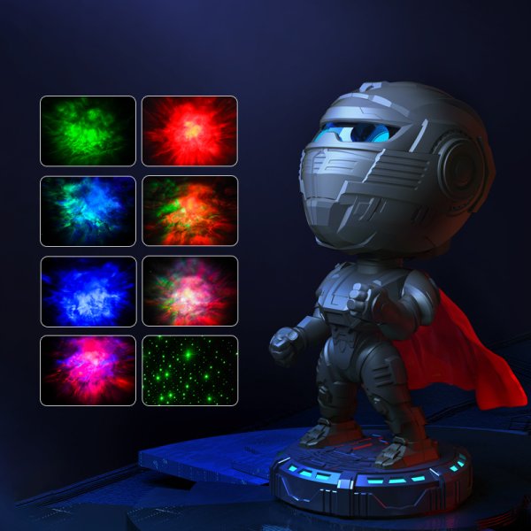 Hot-selling Mecha Samurai Starry Sky Projection Night Light, An Ambient Light That Can Be Customized. It's A Popular Cross-border Product, A Small Night Light For Children's Bedrooms. - Image 4