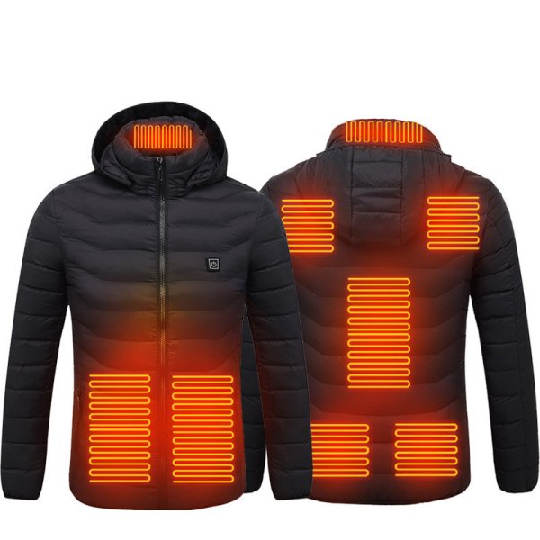 Men Heated Puffer Jacket Electric Heating Coat Insulated Hood Windbreaker - Image 7