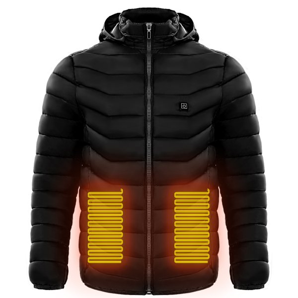 Men Heated Puffer Jacket Electric Heating Coat Insulated Hood Windbreaker - Image 8