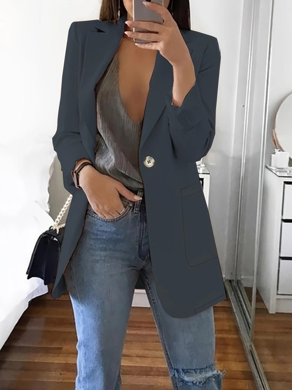 Lapel Slim Cardigan Temperament Blazer - Image 9