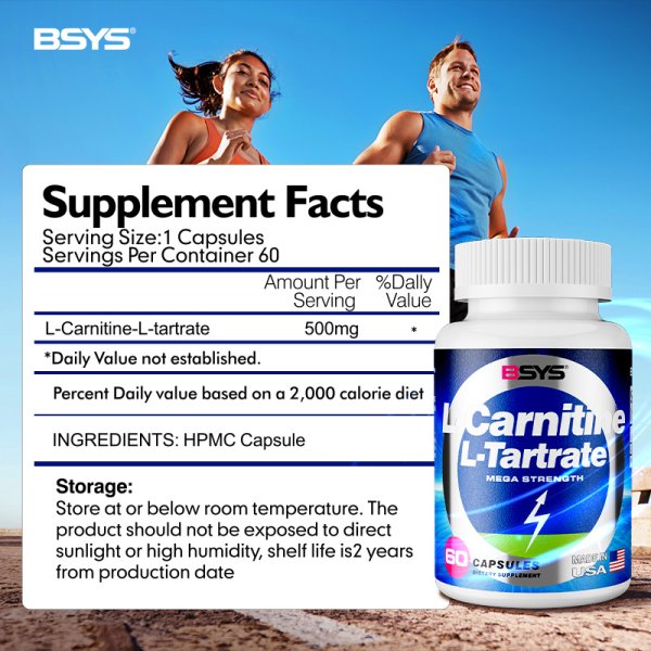 BSYS L-Carnitine L-Tartrate 60's - Image 5